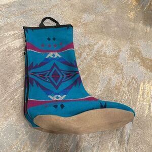 Aztec print western wear boot carry bag wool rare